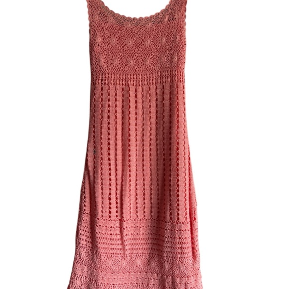 Crochet dress with slip liner,  peachy orange, floral
Crochet bodice. Size small - Picture 2 of 11